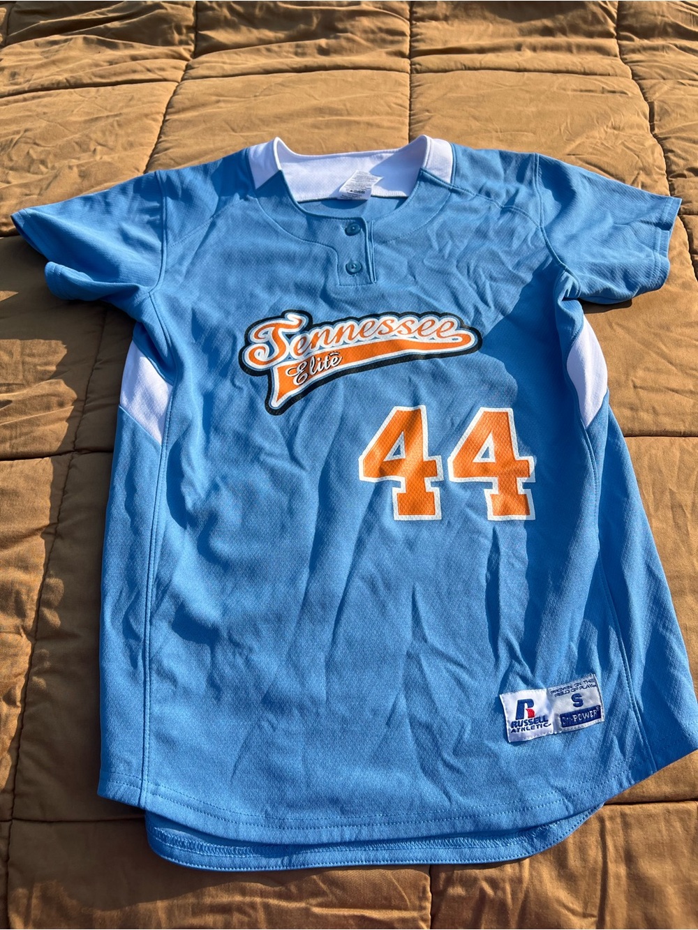 Russell Athletic Tennessee Elite Blue Baseball Jersey - 44 Size Small